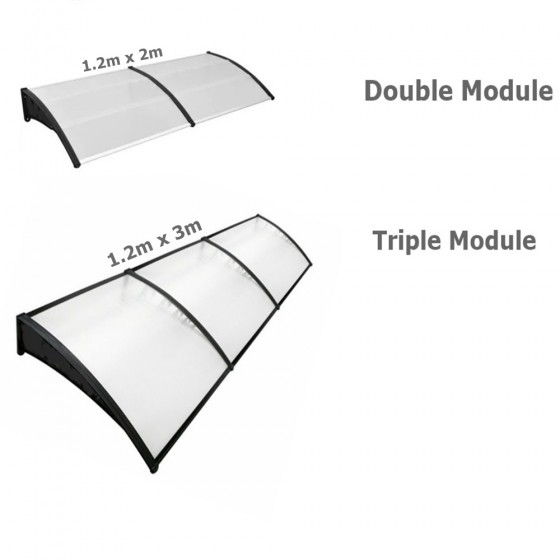 1.2m Projection Dark Polycarbonate Awnings